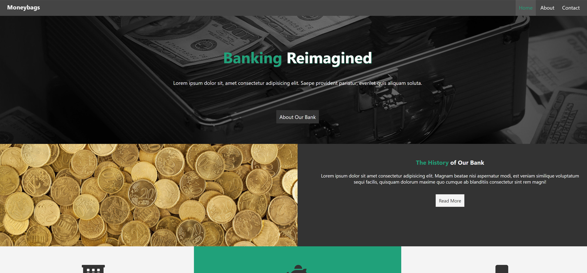 Screenshot of Moneybags Website